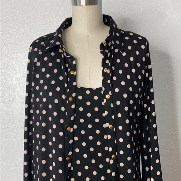BCBGMaxAzria Y2K clueless polka dot retro vintage mod top set - Picture 2 of 11
